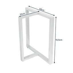 Base de Mesa de Jantar Kansas para Tampos de Vidro Pedra e Madeira até 200cm X 100cm - Branca - 4