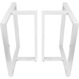 Base de Mesa de Jantar Kansas para Tampos de Vidro Pedra e Madeira até 200cm X 100cm - Branca - 1