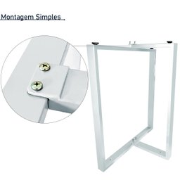 Base de Mesa de Jantar Kansas para Tampos de Vidro Pedra e Madeira até 200cm X 100cm - Branca - 5