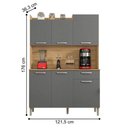 Ver imagem 4 de Conjunto Cozinha C/ Portas e Gavetas Verona Freijó / Gris