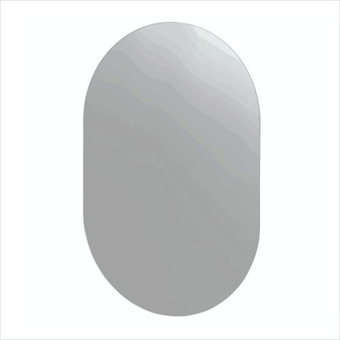 Espelho Decorativo Oval 42x62cm Banheiro Prata