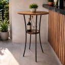 Ver imagem 2 de Mesa Alta Bistrô Industrial Área Gourmet Porto Cor: Louro Freijó - Kmj