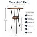 Ver imagem 5 de Mesa Alta Bistrô Industrial Área Gourmet Porto Cor: Louro Freijó - Kmj
