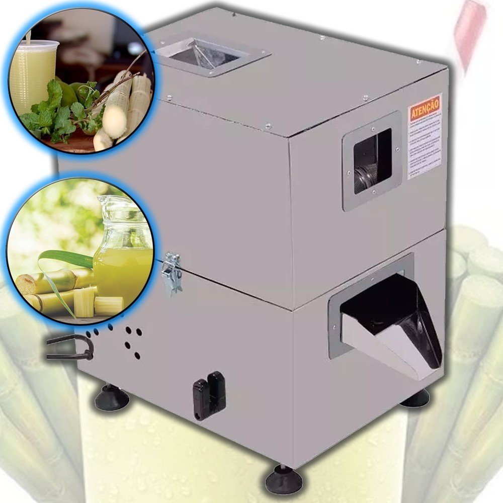 Garapeira Inox Elétrica Engenho Moedor Caldo de Cana Com 3 Moendas Inox - 110v