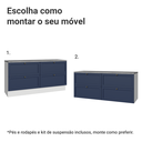 Ver imagem 6 de Rack para TV até 70 Polegadas 160cm 4 Gavetas Branco/Azul Vik Madesa 04