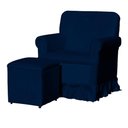 Ver imagem 1 de Poltrona Amamentação com Puff Laura Veludo Azul Marinho - Lm Decor