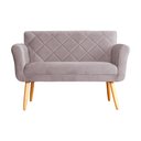 Ver imagem 2 de Namoradeira Isabela 02 Lugares Veludo Cores - DS Estofados - Rosê