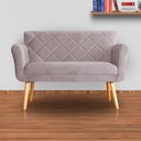 Ver imagem 4 de Namoradeira Isabela 02 Lugares Veludo Cores - DS Estofados - Rosê