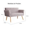 Namoradeira Isabela 02 Lugares Veludo Cores - DS Estofados - Rosê - 5
