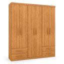 Ver imagem 3 de Guarda-Roupa Casal 6 Portas 4 Gavetas Advantage Marrom/Freijó
