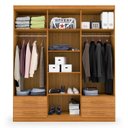 Ver imagem 2 de Guarda-Roupa Casal 6 Portas 4 Gavetas Advantage Marrom/Freijó
