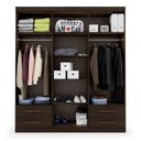 Ver imagem 2 de Guarda-Roupa Casal 6 Portas 4 Gavetas Advantage Marrom/Capuccino Wood
