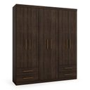 Ver imagem 3 de Guarda-Roupa Casal 6 Portas 4 Gavetas Advantage Marrom/Capuccino Wood