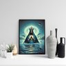 Quadro Nossa Senhora Aparecida - Mar 45x34cm - com Vidro:moldura Branca - 2