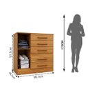 Ver imagem 4 de Cômoda para Quarto 1 Porta 5 Gavetas Advantage Marrom/Freijó