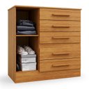 Ver imagem 3 de Cômoda para Quarto 1 Porta 5 Gavetas Advantage Marrom/Freijó