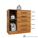 Ver imagem 5 de Cômoda para Quarto 1 Porta 5 Gavetas Advantage Marrom/Freijó