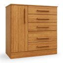 Ver imagem 2 de Cômoda para Quarto 1 Porta 5 Gavetas Advantage Marrom/Freijó