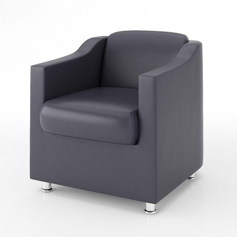 Poltrona Decorativa Bia Salão Beleza Corino Preto