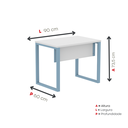Ver imagem 4 de Escrivaninha M90/60P25TUB 90cm Industrial Branco e Azul Dali