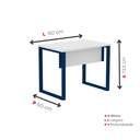Ver imagem 4 de Escrivaninha M90/60P25TUB 90cm Industrial Branco e Azul Delrei