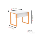 Ver imagem 4 de Escrivaninha M90/60P25TUB 90cm Industrial Branco e Laranja Picasso