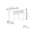 Ver imagem 4 de Escrivaninha M90/60P25TUB 90cm Industrial Branco e Lilas Rosa