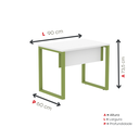 Ver imagem 4 de Escrivaninha M90/60P25TUB 90cm Industrial Branco e Verde Miró