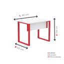 Ver imagem 4 de Escrivaninha M90/60P25TUB 90cm Industrial Branco e Vermelho