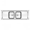 Ver imagem 1 de Pia de Inox com Cuba Dupla 1,60 X 0,53 Lisa