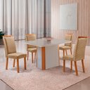 Ver imagem 7 de Mesa de Jantar Isadora 120cm Tampo MDF Vidro Canto Copo com 4 Cadeiras Lorena