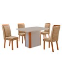 Ver imagem 1 de Mesa de Jantar Isadora 120cm Tampo MDF Vidro Canto Copo com 4 Cadeiras Lorena