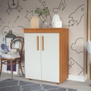 Ver imagem 1 de Armário Multiuso Escritório 2 Portas 2 Prateleiras Freijó Off-White Advantage Branco
