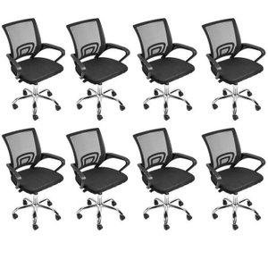 Kit 8 Cadeiras Escritório Diretor Tela Mesh Tok 3310