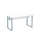 Ver imagem 3 de Mesa Madeira M120/60p25tub 120cm Industrial Branco E Azul Dali