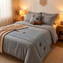 Ver imagem 1 de Kit 4 Pçs Peseira Cama Casal King Impermeável e Almofada Cheia para Pet: Cinza