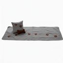 Ver imagem 4 de Kit 4 Pçs Peseira Cama Casal King Impermeável e Almofada Cheia para Pet: Cinza