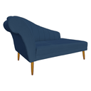 Ver imagem 4 de Recamier Divã Pés Palito para Sala Cecilia 1.60cm Corano Azul Marinho - Incasa Decor