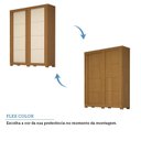 Ver imagem 5 de Guarda-roupa Casal 160cm 2 Portas de Correr Flex Color 100% Mdf Boldina Espresso Móveis