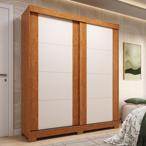 Guarda-roupa Casal 160cm 2 Portas de Correr Flex Color 100% Mdf Boldina Espresso Móveis