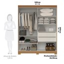 Ver imagem 4 de Guarda-roupa Casal 160cm 2 Portas de Correr Flex Color 100% Mdf Boldina Espresso Móveis