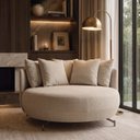 Ver imagem 1 de Poltrona Redonda Decorativa 2 Lugares com Almofadas 150cm Soho