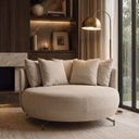 Ver imagem 1 de Poltrona Redonda Decorativa com 6 Almofadas 150cm Soho Confort