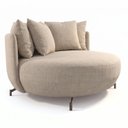 Ver imagem 3 de Poltrona Redonda Decorativa 2 Lugares com Almofadas 150cm Soho