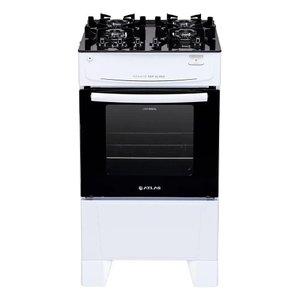 Fogão Atlas 4 Bocas com Mesa de Vidro Mônaco Top Glass Branco - Bivolt