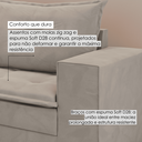 Ver imagem 4 de Sofá Fixo 5 Lugares Dunas 2,20m Veludo Bege