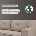 Ver imagem 7 de Sofá Fixo 5 Lugares Dunas 2,20m Veludo Bege
