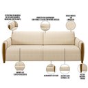 Ver imagem 4 de Kit Sofá 02 Lugares Sala Estar 168cm Com 02 Poltronas Flora Pés Madeira M03 Linho Bege - Lyam