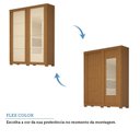 Ver imagem 5 de Guarda-roupa Casal 160cm 2 Portas de Correr com Espelho Flex Color 100% Mdf Boldina Espresso Móveis