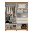 Ver imagem 3 de Guarda-Roupa Casal 2 Portas de Correr com Espelho Flex Color 100% MDF 160cm Boldina Espresso Móveis Off White/Cinamomo